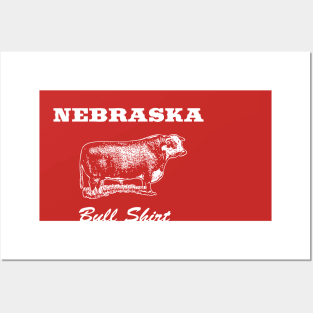 Nebraska Bull Shirt T-shirt by Corn Coast Posters and Art